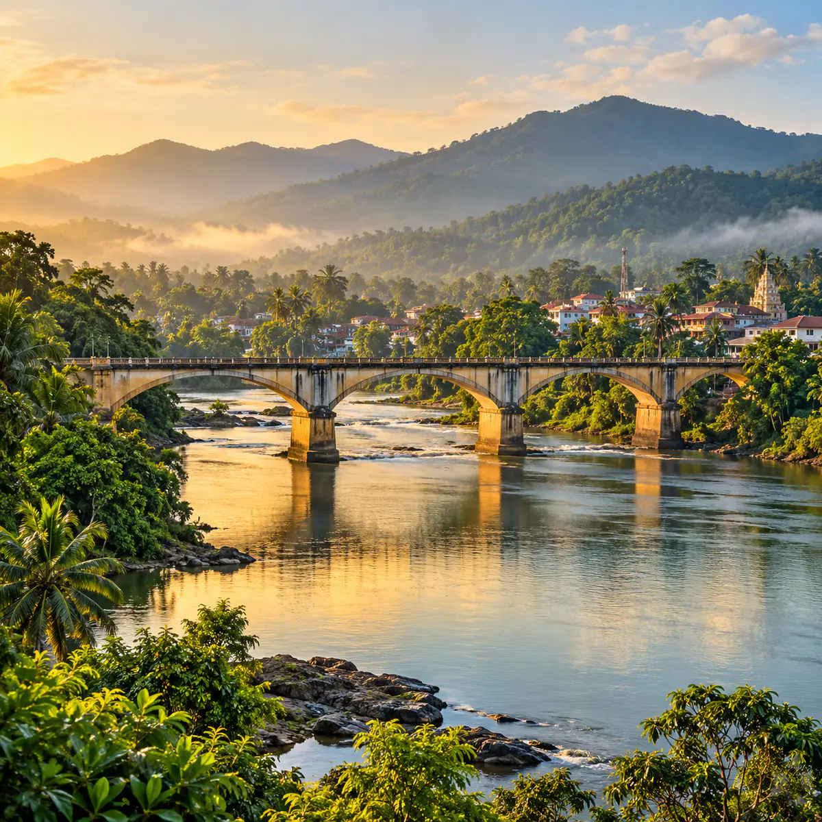 Thirthahalli taluk, Shivamogga district — Tunga river & Thirthahalli bridge